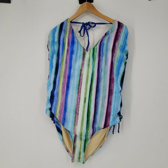 Swimsuits For All Halter Neck One Piece Swimsuit Padded Women's Size 26 - Picture 2 of 10